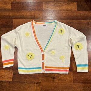 Revolve 525 Sun Cardigan Women’s Small White Multi-Color Spring Summer